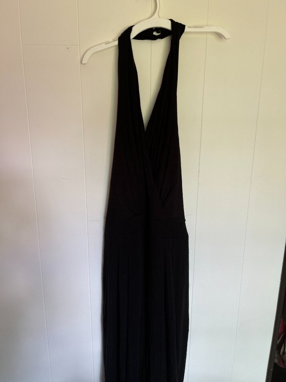 Gibson & Latimer Black Jersey Cotton Halter Jumpsuit